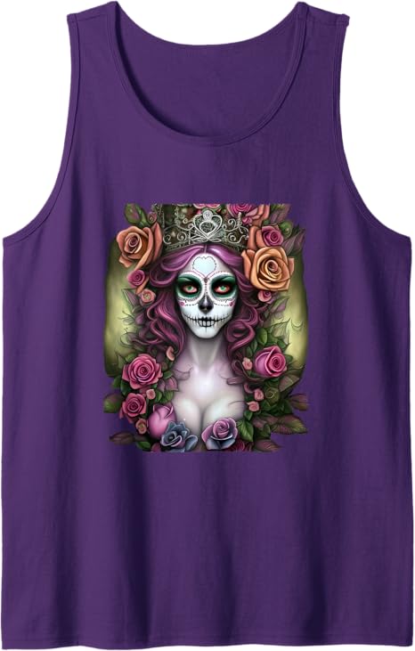Mexico Dia de los Muertos Calaveras Catrina Day of the Dead Men Tank Top - Unique Skull Shirt for Halloween