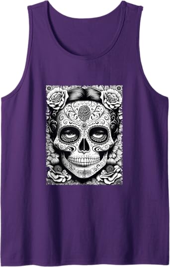 Mexico Holiday Catrina Calaveras Skull Dia De Los Muertos Men Tank Top - Day of the Dead Apparel
