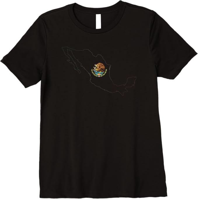 Mexican Pride Premium Women T-Shirt: Mexico Flag, Escudo Nacional de México, and Map Design