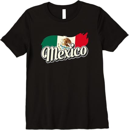 Premium Mexican Flag Women T-Shirt with Mexico Lettering – Mexico Bandera Design