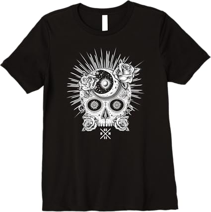 Premium Mexican Occult Sugar Skull Women T-Shirt | Dia De Los Muertos Apparel