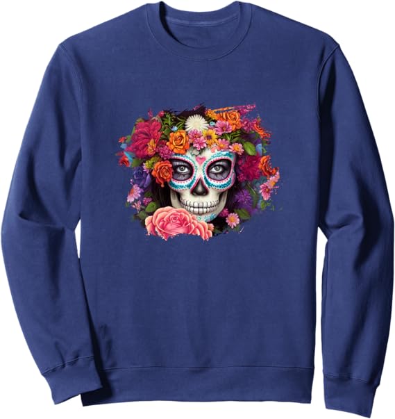Mexico Day of the Dead Skull Sweatshirt | Dia de los Muertos Apparel