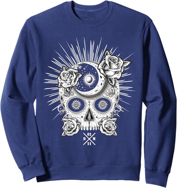 Mexican Sugar Skull Sweatshirt for Dia De Los Muertos - Occult Design