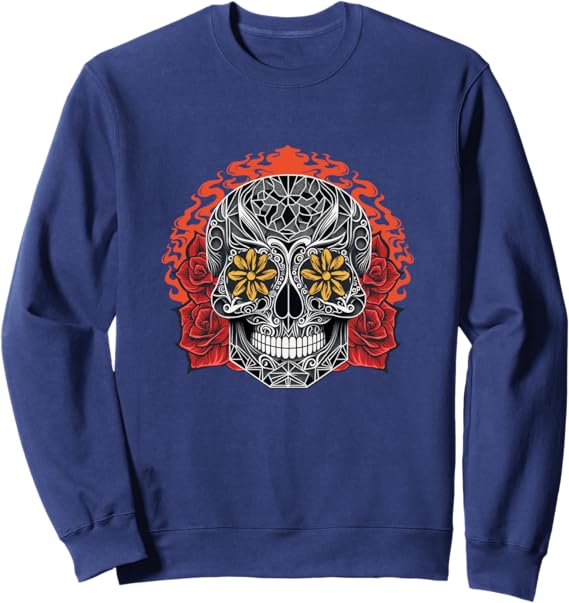 Day of the Dead Sugar Skull Calaveras Sweatshirt – Mexican Holiday Apparel