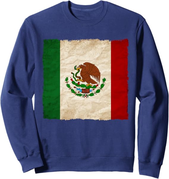 Vintage Mexican Flag Mexico Pride Sweatshirt | Mexican Flag Camiseta Apparel