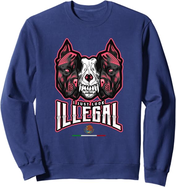 Chicano Sweatshirt featuring Creepy Mexican Dog Skull Design – Unique Illegal Look