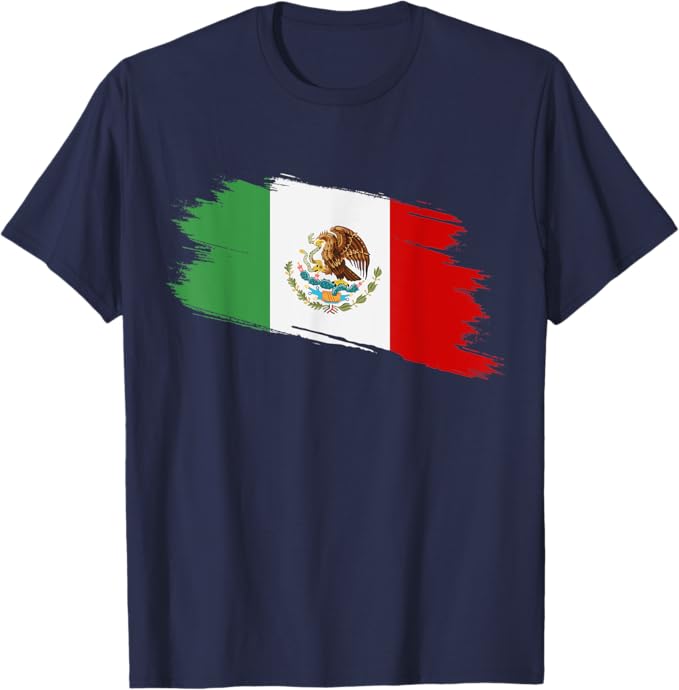 Vintage Mexican Flag Men T-Shirt | Bandera Mexicana Mexico Camiseta