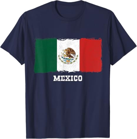 Vintage Mexico Flag Men T-Shirt | Retro Bandera Mexicana Shirt