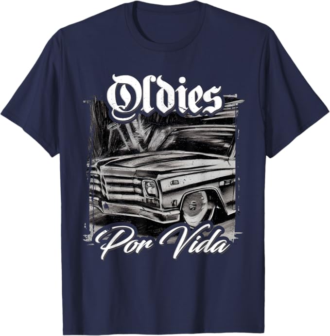 Oldies Por Vida Vintage Car Lowrider - Mexican Chicano Men T-Shirt