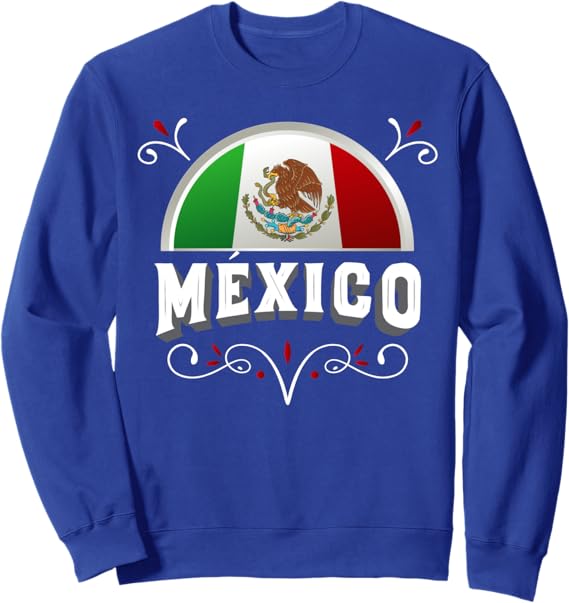 Mexico Bandera Sweatshirt with Mexican Flag & Mexico Lettering