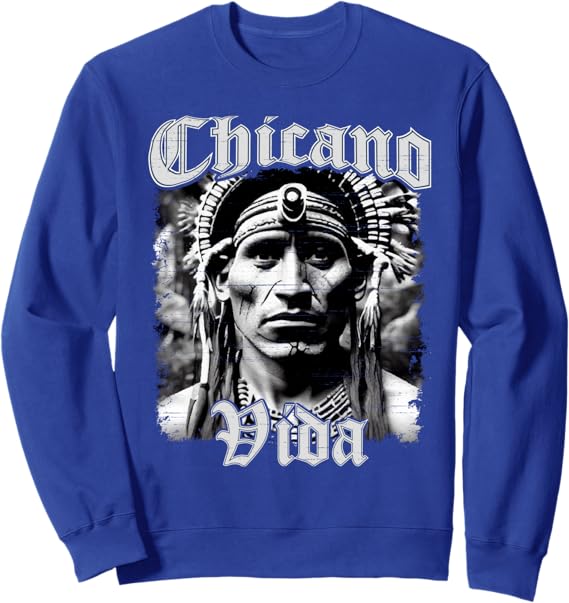 Chicano Vida Vintage Aztec Native American Mexican Sweatshirt – Unique Southwestern Style