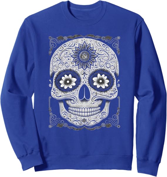 Calaveras Sugar Skull Sweatshirt - Day of the Dead Mexican Holiday Apparel
