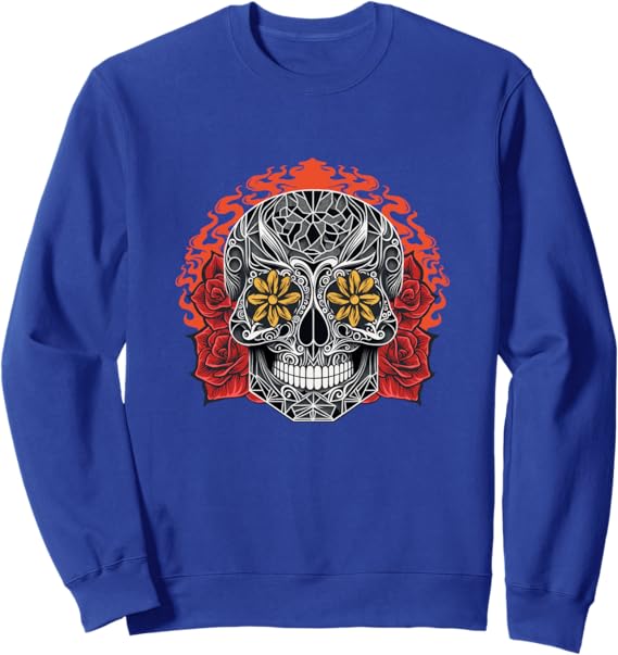 Day of the Dead Sugar Skull Calaveras Sweatshirt – Mexican Holiday Apparel
