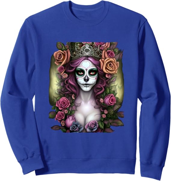 Mexico Dia De Los Muertos Calaveras Catrina Day of the Dead Sweatshirt - Festival Apparel
