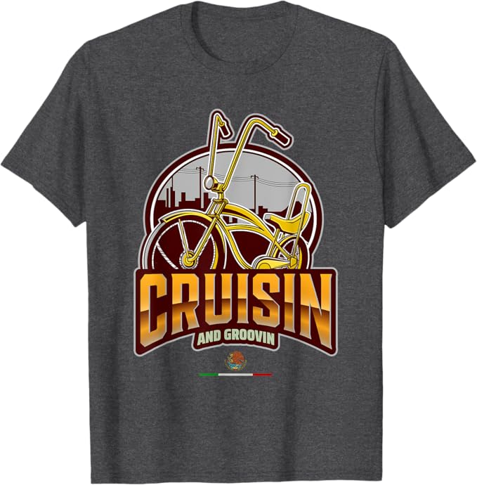 Chicano Lowrider Bike Men T-Shirt – Cruisin’ & Groovin’ Mexican Style