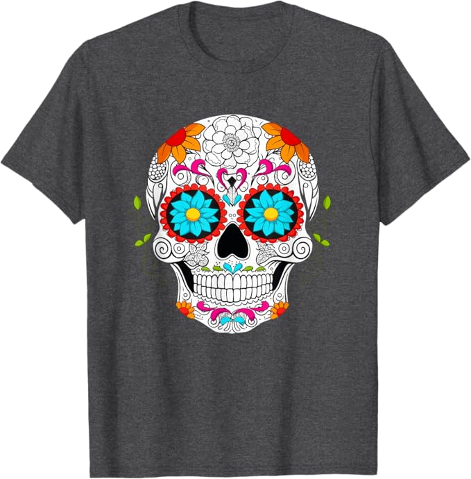 Colorful Calaveras de Azúcar Mexican Día de los Muertos Men T-Shirt