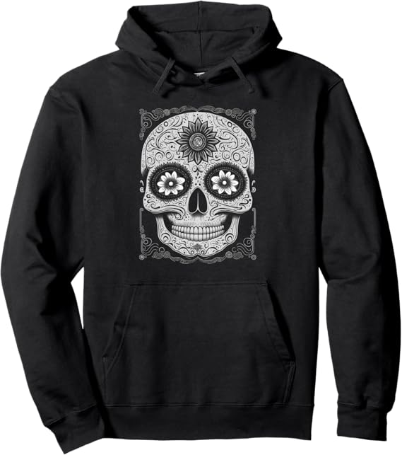 Calaveras Sugar Skull Day of the Dead Mexican Holiday Pullover Hoodie - Chicano Pride