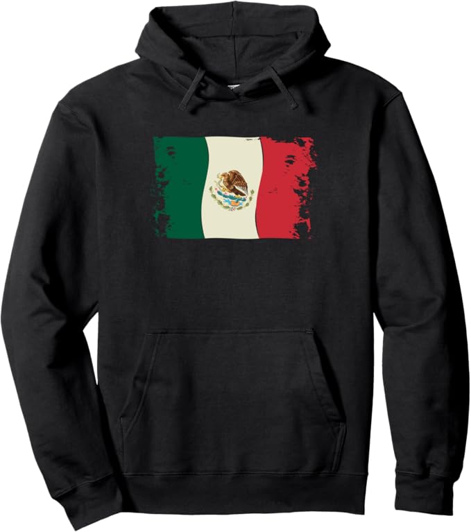 Vintage Mexico Flag Bandera Mexicana Pullover Hoodie - Camiseta