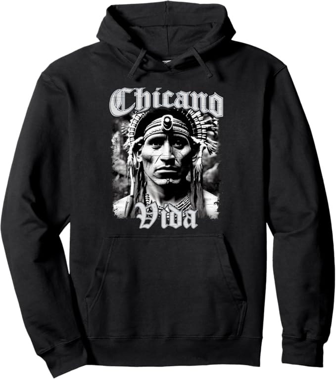 Chicano Vida Vintage Aztec Native American Mexican Pullover Hoodie - Proud Chicano Culture Apparel