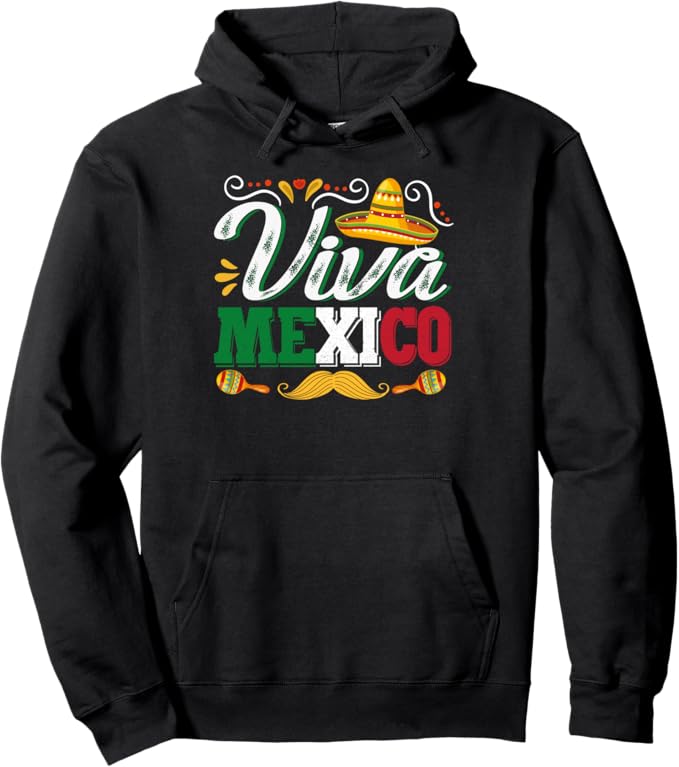 Mexican Cinco De Mayo Party Pullover Hoodie - Viva Mexico Design