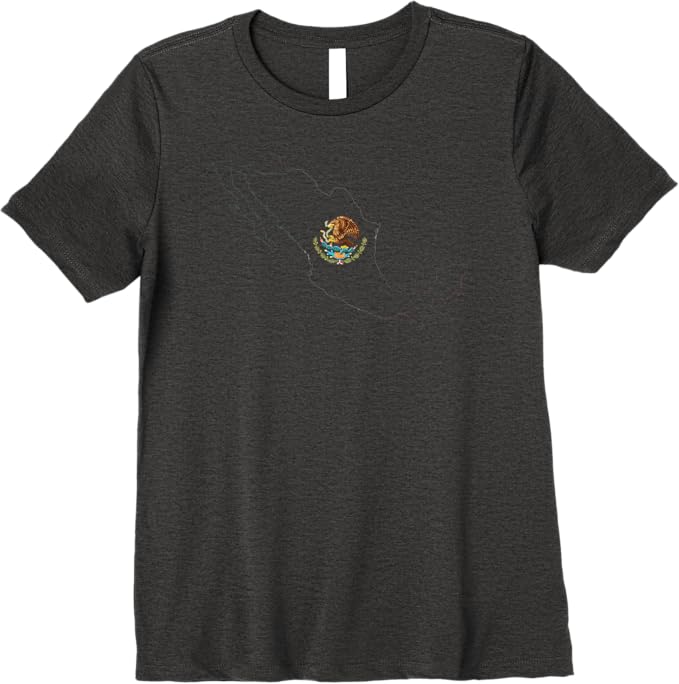 Mexican Pride Premium Women T-Shirt: Mexico Flag, Escudo Nacional de México, and Map Design