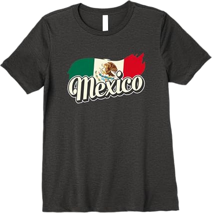 Premium Mexican Flag Women T-Shirt with Mexico Lettering – Mexico Bandera Design