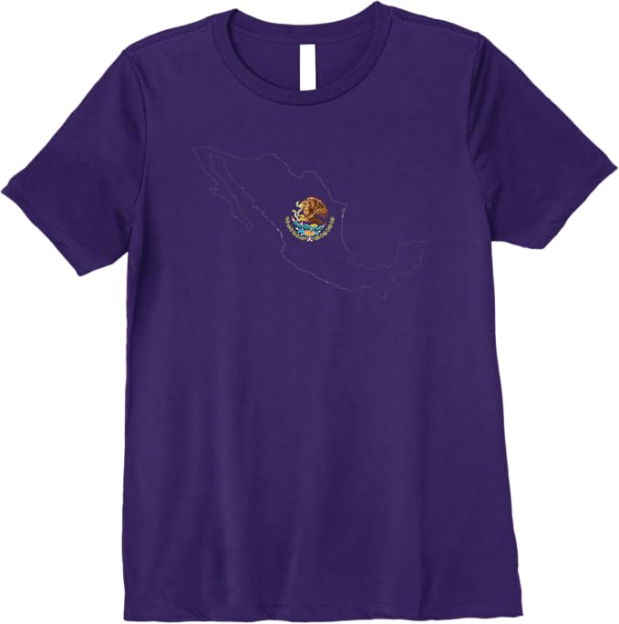 Mexican Pride Premium Women T-Shirt: Mexico Flag, Escudo Nacional de México, and Map Design