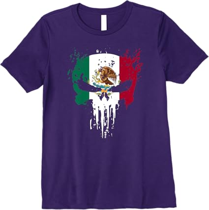Premium Mexican Flag Skull Men T-Shirt | Bandera Mexicana Camiseta | Unique Design