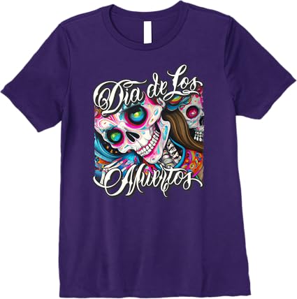 Premium Mexican Calaveras Catrina Women T-Shirt | Colorful Dia De Los Muertos Skull Shirt