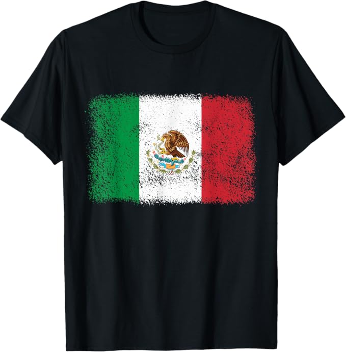 Retro Mexico Flag Men T-Shirt - Mexican Bandera Pride Camiseta