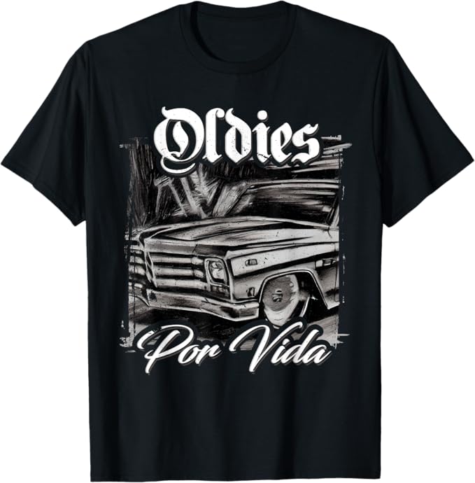 Oldies Por Vida Vintage Car Lowrider - Mexican Chicano Men T-Shirt