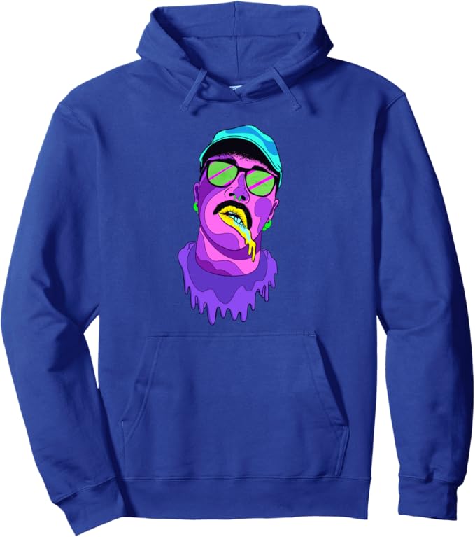 80s Vintage Colorful Chicano Mexicano Vaporwave Aesthetics Pullover Hoodie