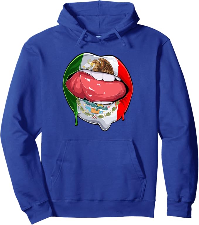 Mexico Flag Lips Mexican Bandera Como Labios Pullover Hoodie - Chicano Pride