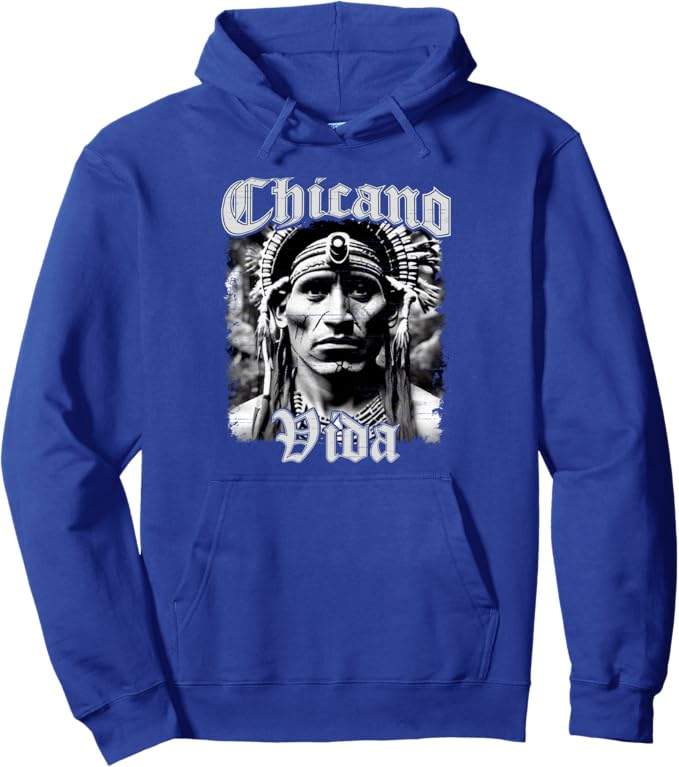Chicano Vida Vintage Aztec Native American Mexican Pullover Hoodie - Proud Chicano Culture Apparel