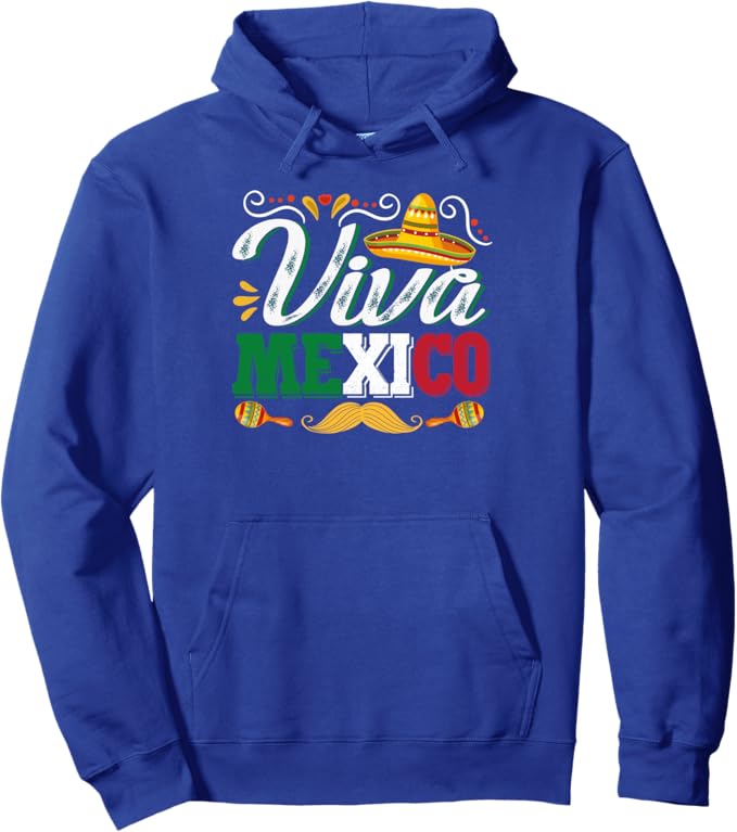 Mexican Cinco De Mayo Party Pullover Hoodie - Viva Mexico Design