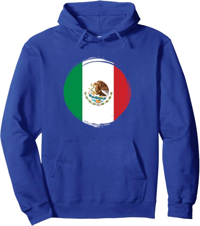 National Flag of Mexico Pullover Hoodie - Camiseta Con Bandera de México Design
