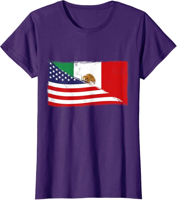 American Mexican Heritage Flag Women T-Shirt | USA Mexico Chicano Pride Shirt
