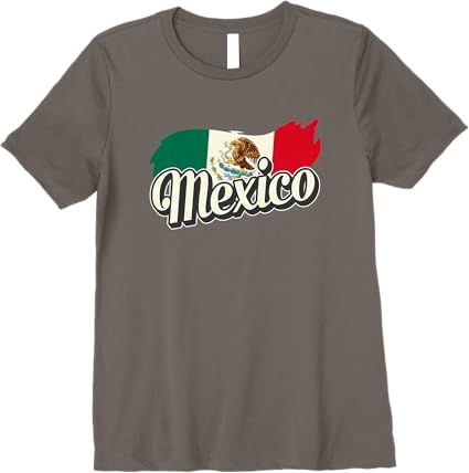 Premium Mexican Flag Women T-Shirt with Mexico Lettering – Mexico Bandera Design