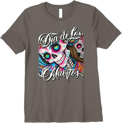 Premium Mexican Calaveras Catrina Women T-Shirt | Colorful Dia De Los Muertos Skull Shirt